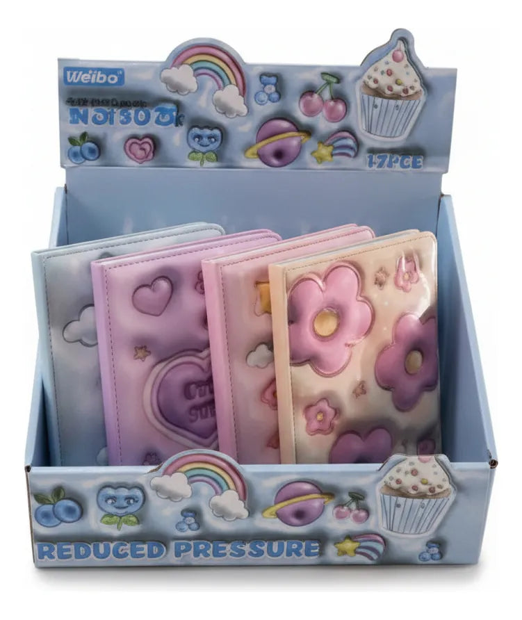 Cuaderno 3d Flores/estrellas 96 Hojas Kl1146 Shine Vs