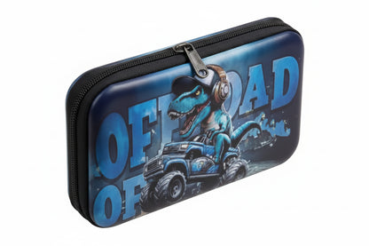 Cartuchera 3d Dinosaurio Off Road 1 Piso Kl1274 Shine Negro