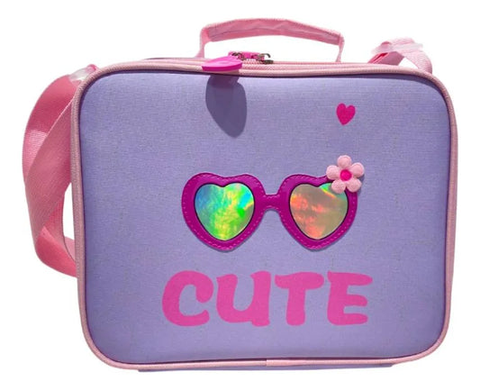 Lunchera Escolar Térmica Cute Zykl007 Shine Lila Con Rosa
