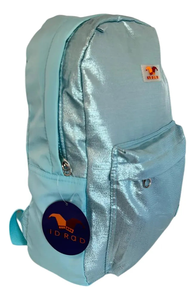 Mochila Espalda Escolar 18p Brillosa Sl1907v Kinderland Verde Agua