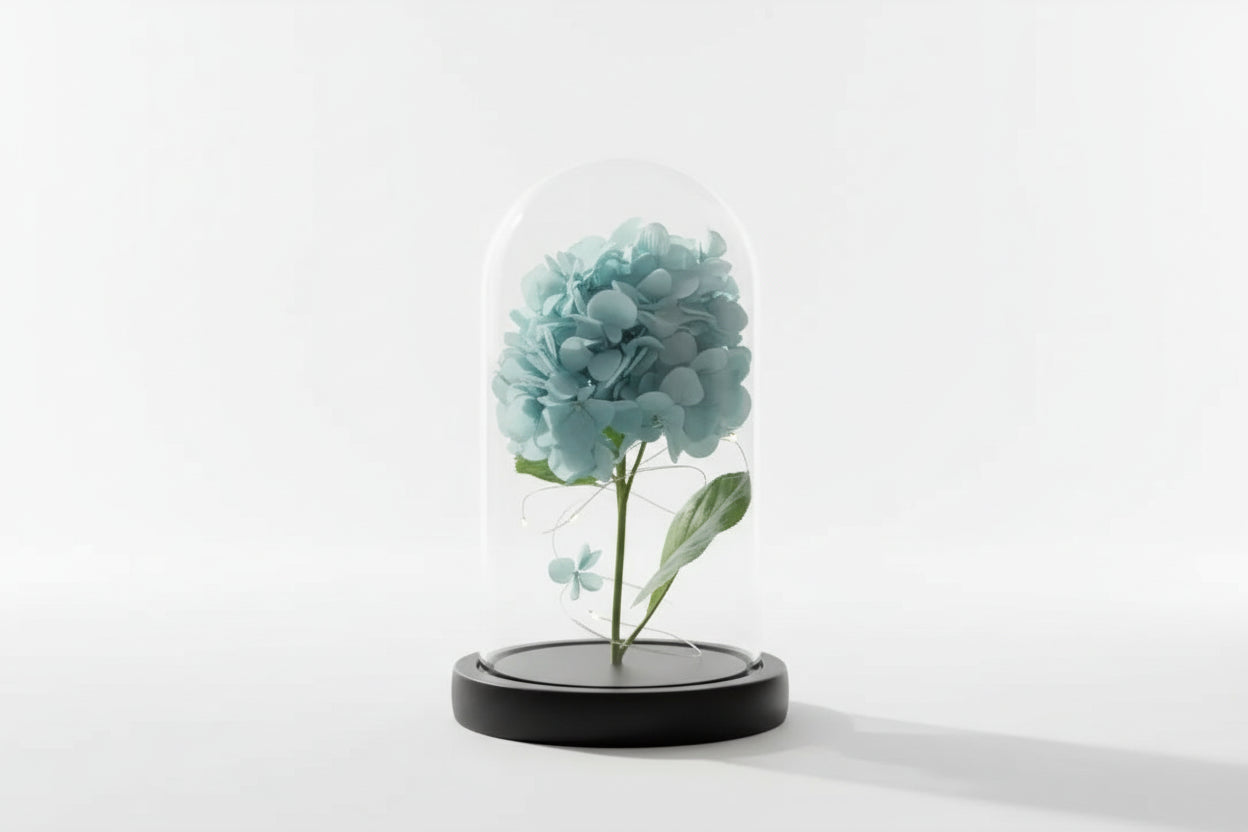 Flor Artificial Cupula Con Luz Surtido 21cm Kl792 Celeste