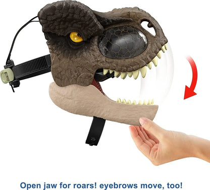 Máscara Interactiva Muerde Y Ruge De T-rex Mattel Gwd71 Marrón T-rex T-rex