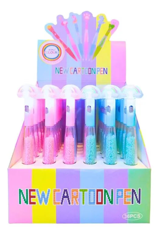 Lapicera Con Adorno Arcoiris Kl1388 Shine Arcoiris