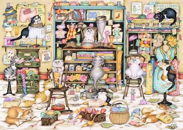 Ravensburger Puzzle 1000 Pzs Crazy Cats Haberdshery 12001083