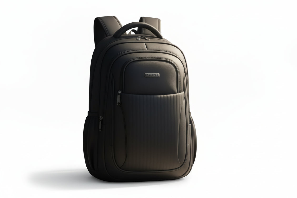 Mochila Impermeable Porta Notebook Negra 18 Kl1199 Shine Negro Liso