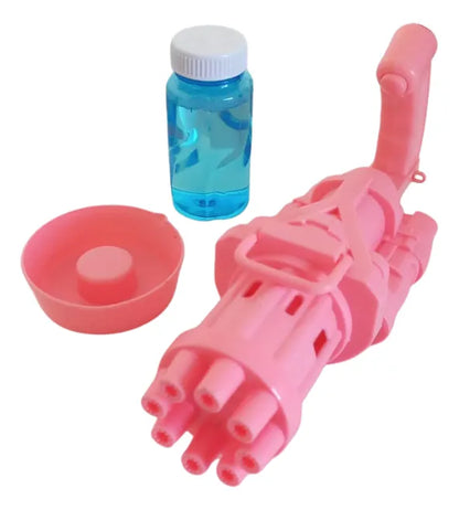 Pistola Burbujero Mini 8 Agujeros A Pila Rosa Kb48 Rosa