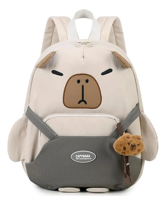 Mochila Escolar De Capibara Gris Kl1161 Shine Gris