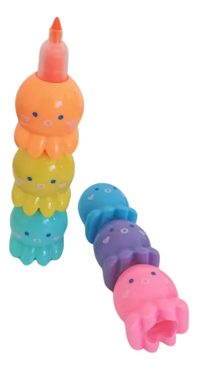 Resaltador 5 Colores Modelo Pulpos Sl6603 Kinderland Vs