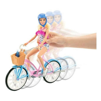 Muñeca Barbie Set De Juego Con Bicicleta Hby28 Mattel