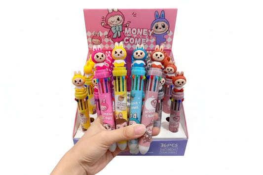 Lapicera Brillitos X10 Colores Labubu Kl1357 Shine Labubu Varios