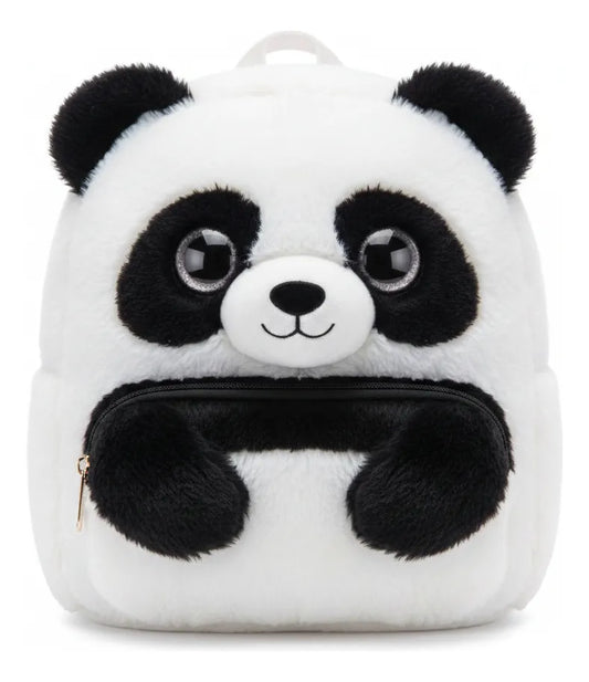 Mochila Peluche De Panda Kl1205 Shine Blanco