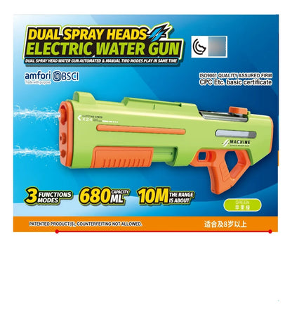 Pistola De Agua Eléctrica Doble Cañón Kb1380 Shine Verde
