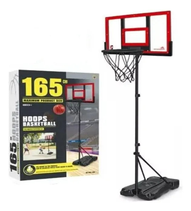 Aro De Basquet Con Pie 165cm Pelota + Inflador 2185411