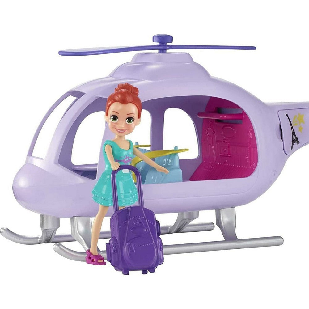 Polly Pocket Lila Con Helicóptero De Vacaciones Gkl59 Mattel