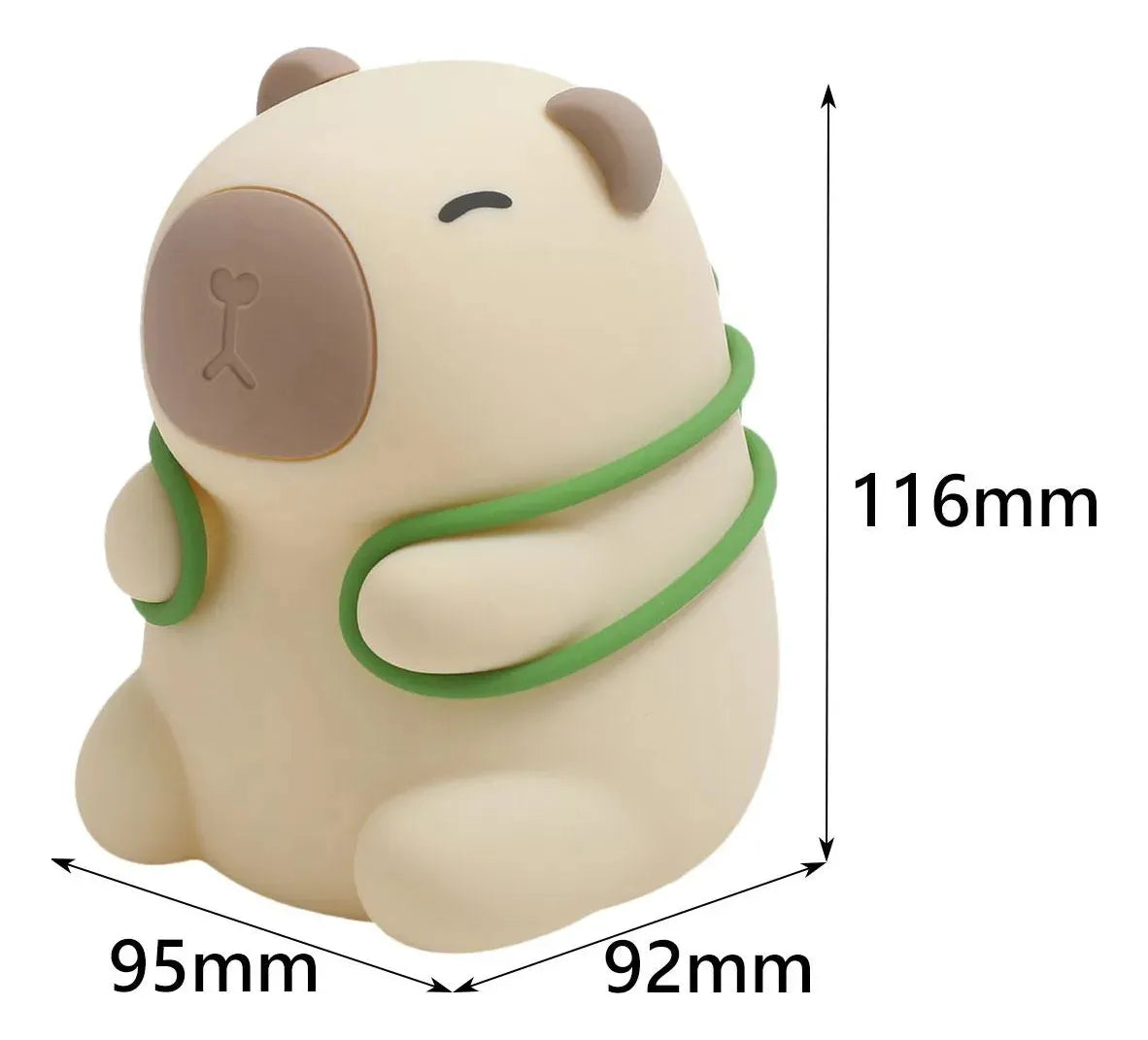 Velador Infantil Usb Recargable Capibara 12cm Kl311 Shine Marrón