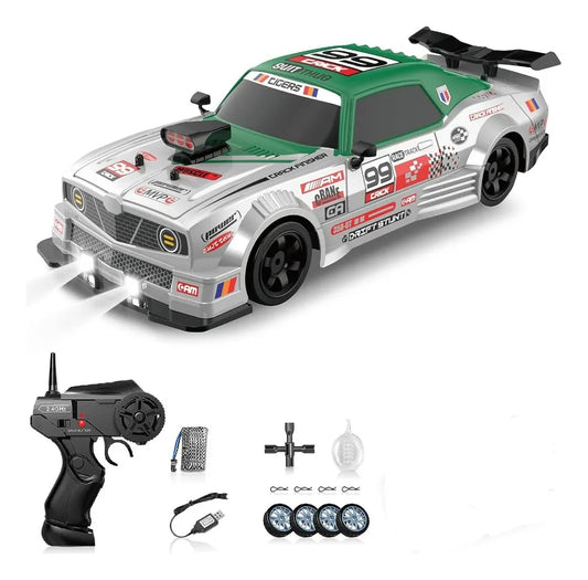 Auto Carrera Racing All Wheel Drive Drift Rc 1:36 024346 Ns 024346 Verde Con Gris