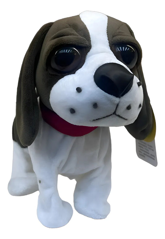 Peluche Perro A Pila Jm-8246ab Shine Blanco Y Marrón