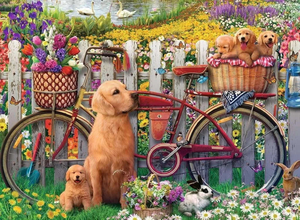 Ravensburger Puzzle 500 Pzs Cute Dogs In The Garden 12000209
