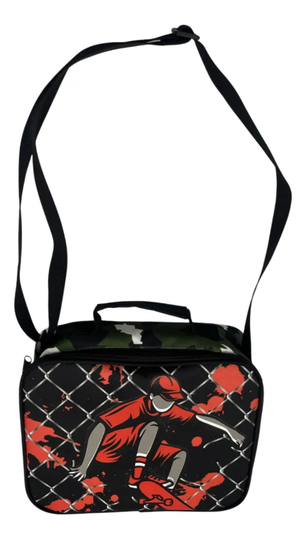Lunchera Térmica Escolar Skater Zykl001 Shine Negro