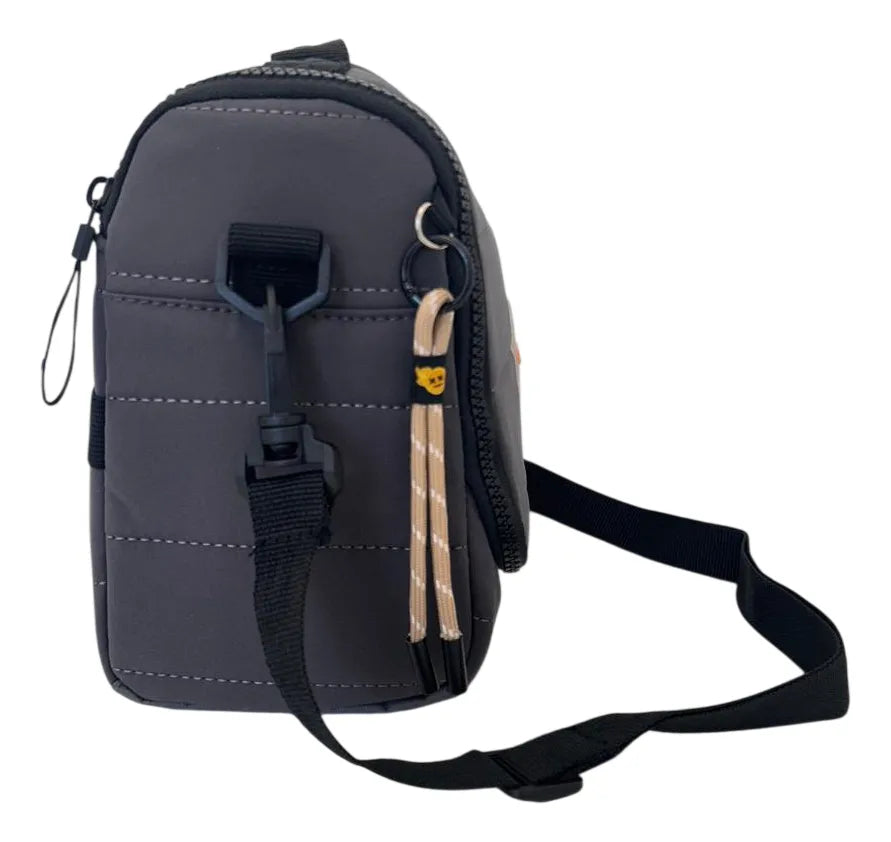 Lunchera Térmica Escolar Con Correa Sl2503g Kinderland Gris