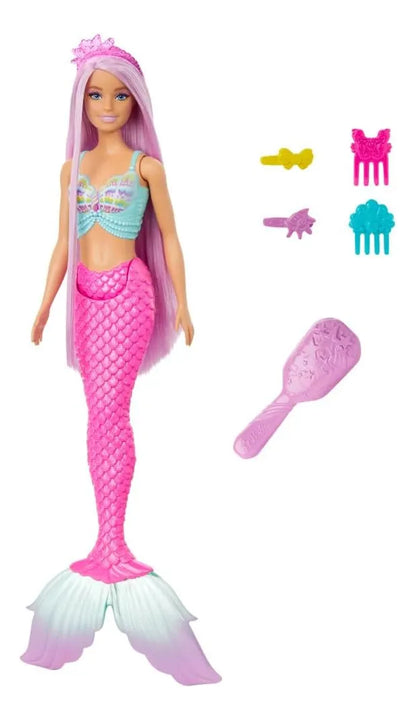 Barbie Muñeca Sirena Con Accesorios Para Peinar Hrr00 Mattel