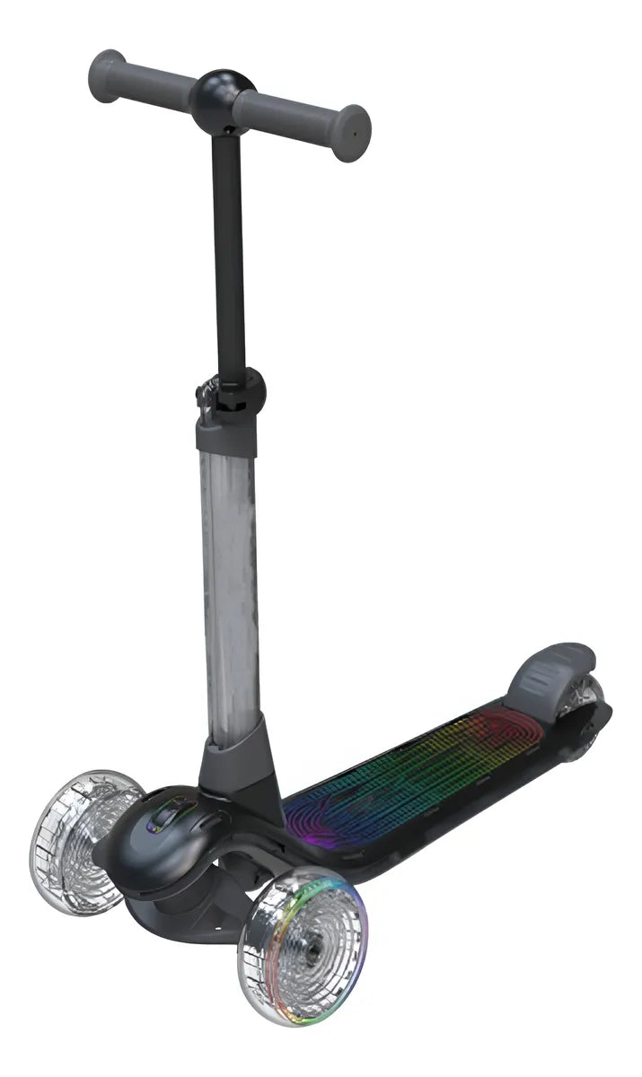 Monopatín Infantil 3 Ruedas Con Luces Yx-hls02 Shine Gris