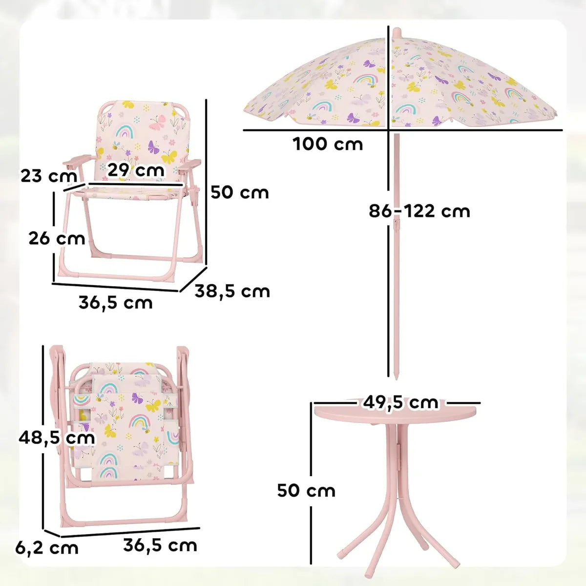 Set De Jardín Infantil De 4 Piezas Estampado Sl6314 Shine Rosa