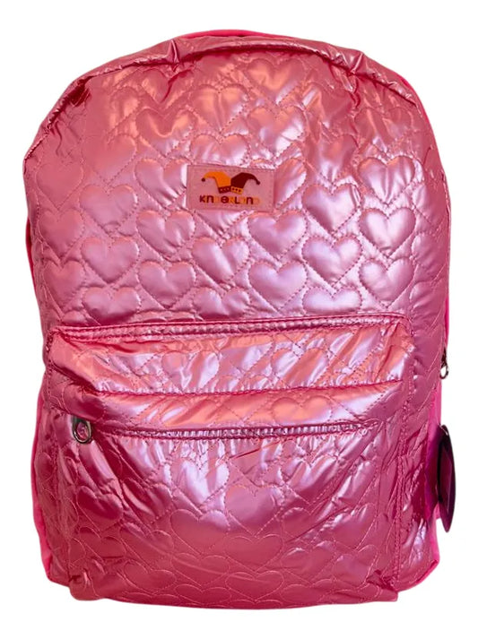 Mochila Espalda Escolar 18p Puffy Corazon Sl1903f Kinderland Fucsia