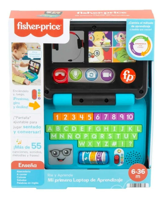 Fisher Price Rie Y Aprende Mi Primer Laptop Hgw97 Mattel Celeste