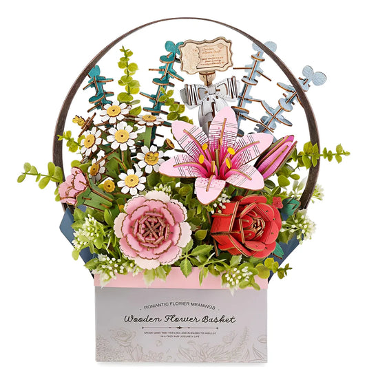 Robotime Puzzle Rolife Wooden Flower Basket TW03H