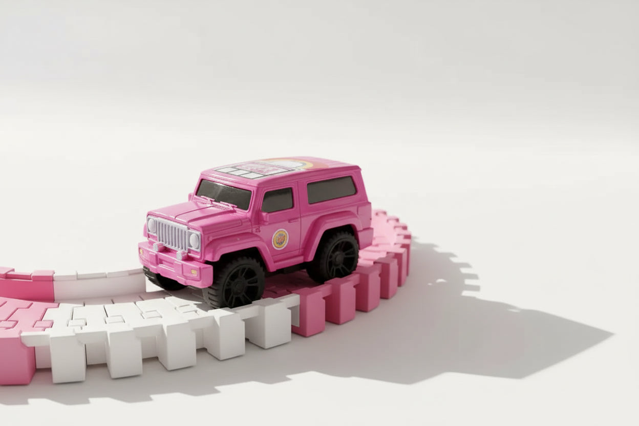 Pista Flexible Con Auto Rosa 56pzs 3067826 Shine Rosa