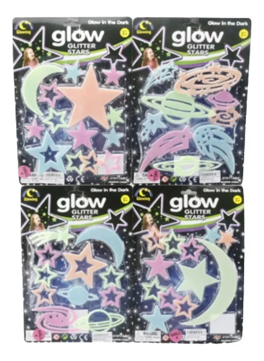 Glow Glitter Estrellas Brillan En La Oscuridad 1300854