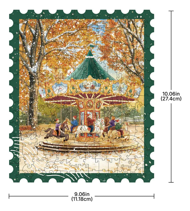 Robotime Rowood Puzzle 3d Golden Autumn Carousel Ta008