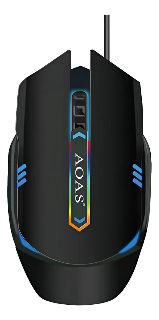 Mouse Gamer Aoas Usb Rgb Luz V5 2064203 Shine Negro