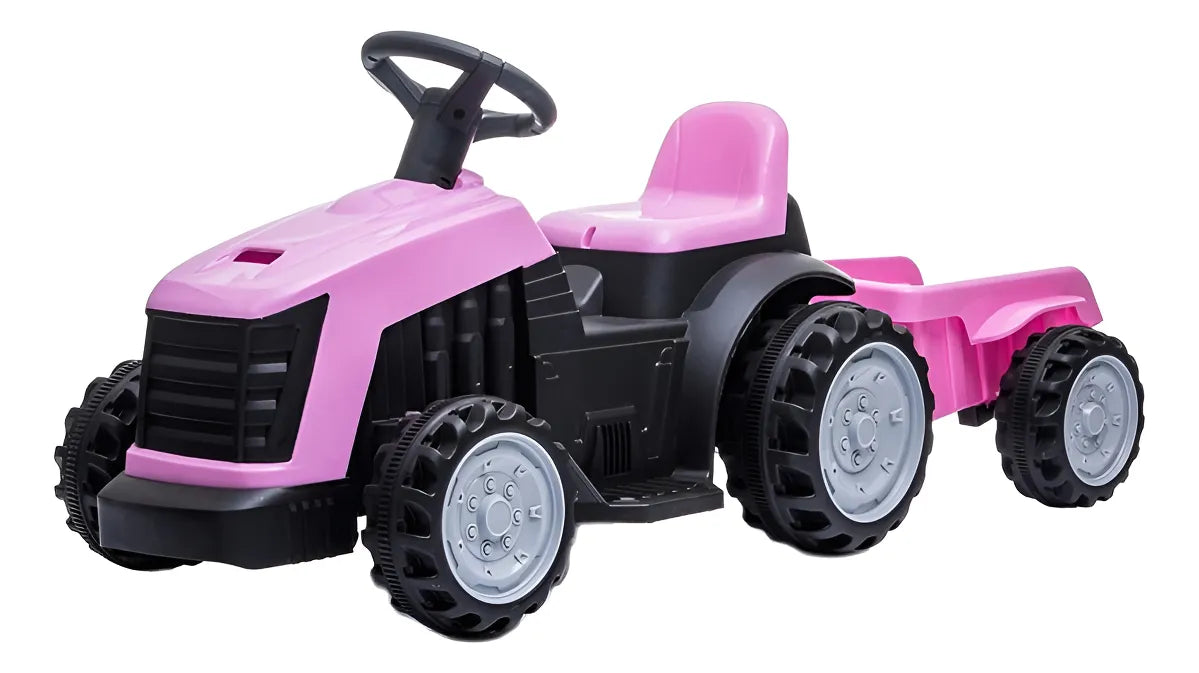 Tractor Con Acoplado A Batería Cn-shj61908t Rosa Rosa