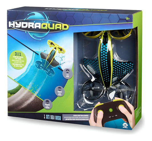 Hydraquad Dron 3 En 1 Acrobático Híbrido 2535 Amarillo Con Negro