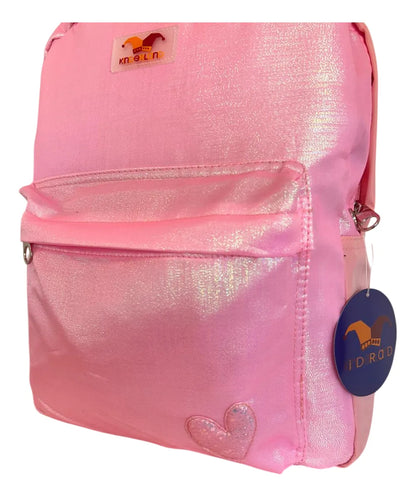 Mochila Espalda Escolar 18p Brillosa Sl1907r Kinderland Fucsia