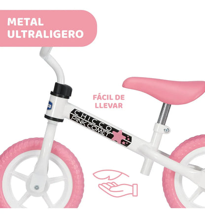 Chicco Primera Bicicleta Equilibrio Pink Comet Rosa Con Blanco