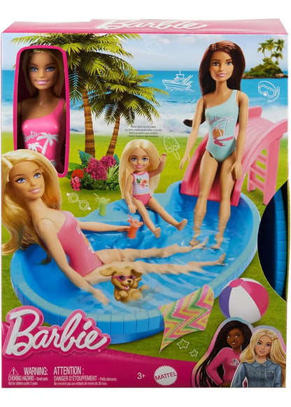 Barbie Muñeca Con Piscina Hrj74 Mattel