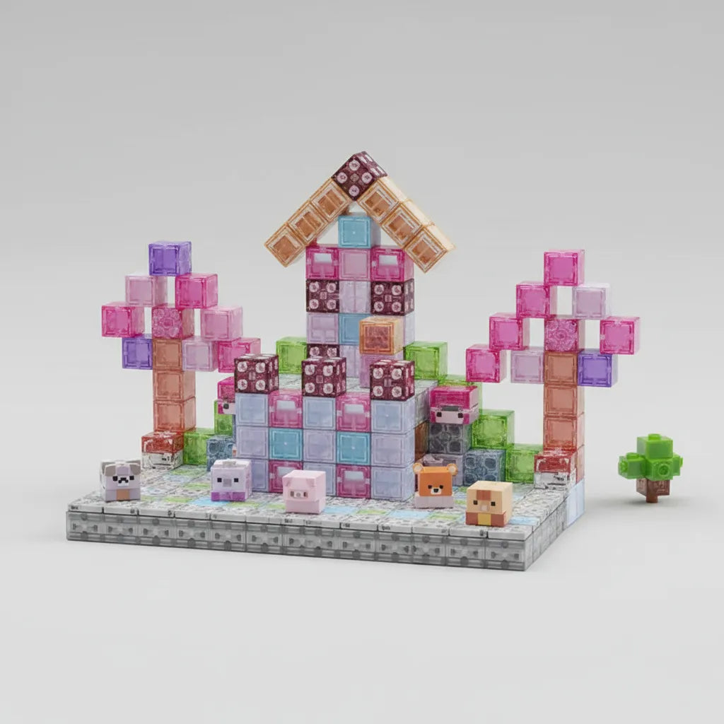 Bloques Magnéticos Cubos Steam Minecraft Pink Shine 2960018 193 Pzs