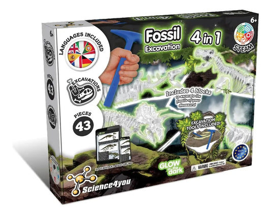 Science4you Excavación Fósiles 4 En 1 Glow 80004943