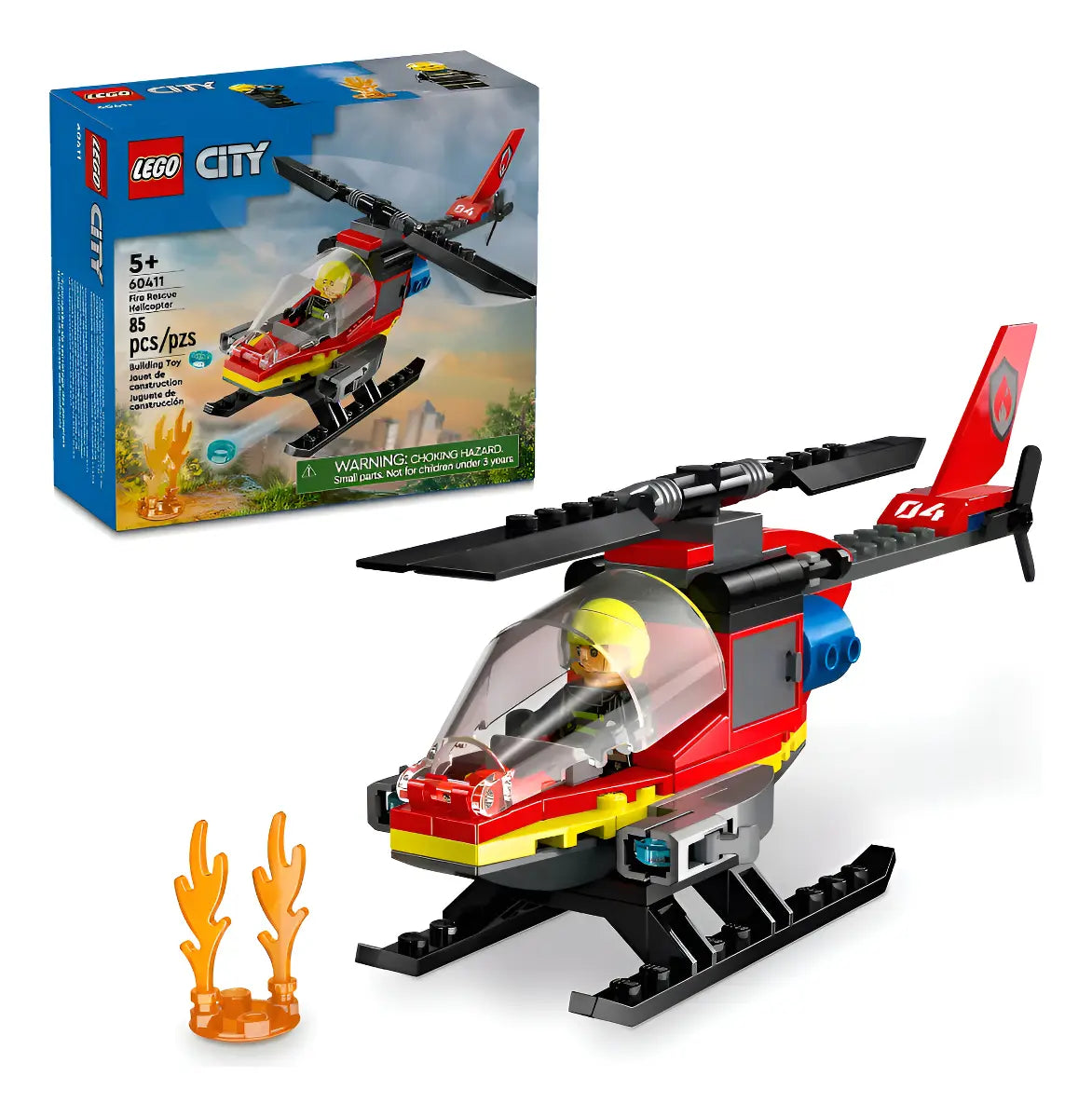 Lego City Helicóptero De Rescate Contra Incendios 60411